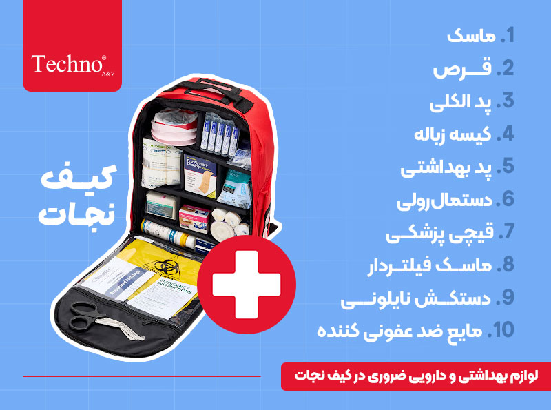 لوازم بهداشتی در کیف نجات